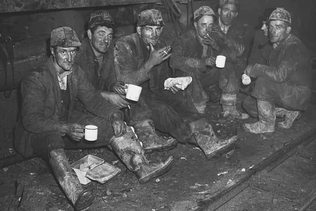 Tunnel workers taking a break from their work on one of the hydro-electric schemes in Scotland in the mid-twentieth century.
(Image courtesy of SSE Renewables).