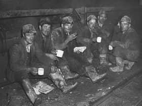 Tunnel workers taking a break from their work on one of the hydro-electric schemes in Scotland in the mid-twentieth century.
(Image courtesy of SSE Renewables).