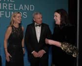 Caitriona Fottrell, President & CEO of The Ireland Funds; John Murphy, President and CFO of The Coca-Cola Company; and Lisa McGee, creator of Derry Girls at The Ireland Funds 45th Anniversary New York Gala on May 4, 2023 in New York (Photograph - James Higgins)