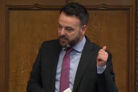 Colum Eastwood denouncing the legacy bill on Wednesday.