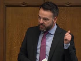 Colum Eastwood denouncing the legacy bill on Wednesday.