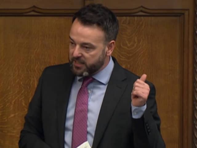 Colum Eastwood denouncing the legacy bill on Wednesday.