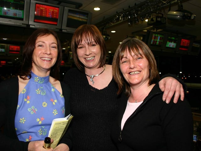Having a fun night out at the Lifford Stadium
left to right Maeve McGinley, Emer Hanlon and Gearldine McGeown 4876 dd : A night at the races in Lifford in April 2005.