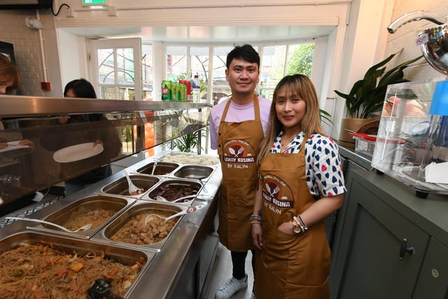 Jason Paul and Kristine pictured at the opening of Derry’s first Filipino restaurant, called Bahay Kusina, in the Craft Village, on Saturday afternoon. Photo: George Sweeney