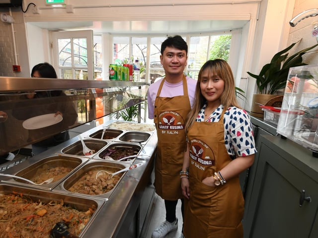 Jason Paul and Kristine pictured at the opening of Derry’s first Filipino restaurant, called Bahay Kusina, in the Craft Village, on Saturday afternoon. Photo: George Sweeney