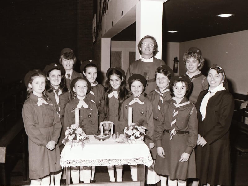 Young people pictured at the Guides and Brigini Mass for Peace at St Joseph's Church in Galliagh.