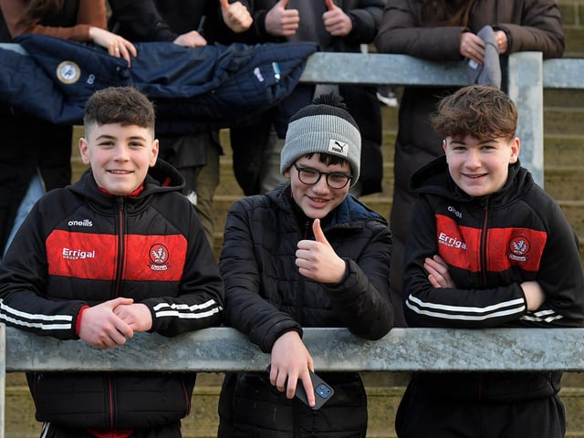 Fans in Celtic Park for the Derry v Monaghan game on Saturday. Photo: George Sweeney