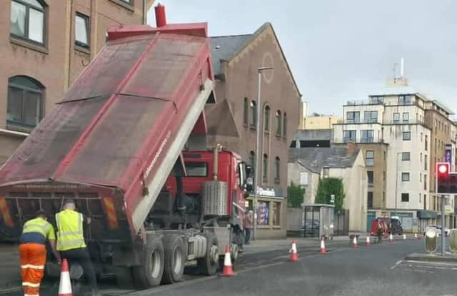 The Department of Infrastructure has repaired the potholes, which had been nicknamed the 'Strand Canyon'.