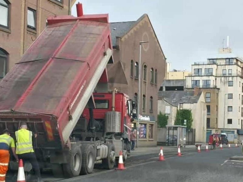 The Department of Infrastructure has repaired the potholes, which had been nicknamed the 'Strand Canyon'.
