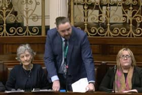 Charles Ward TD addressing the Dáil.