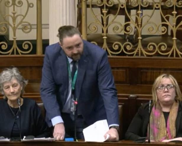 Charles Ward TD addressing the Dáil.