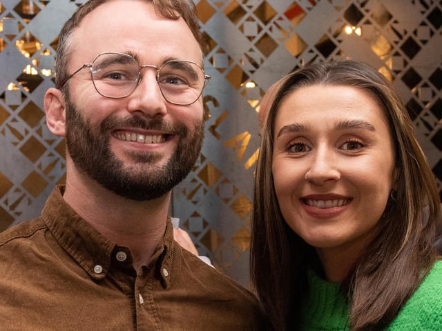 Sean Brown and Jemma Duffy pictured at the opening of The Taproom at the Walled City Brewery. Picture Martin McKeown. 21.10.22