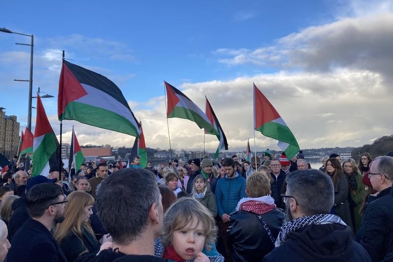 The Derry Branch of the Ireland Palestine Solidarity Campaign's vigil on New Year's Eve.