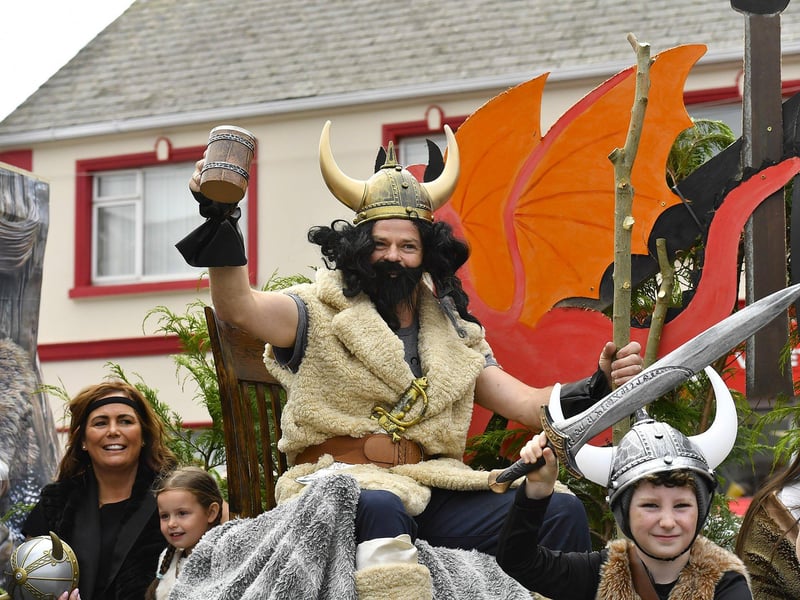 Participants pictured in the Clonmany Festival Parade on Sunday afternoon. Photo: George Sweeney