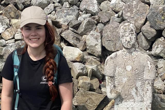 Clodagh at one of the ancient sites.