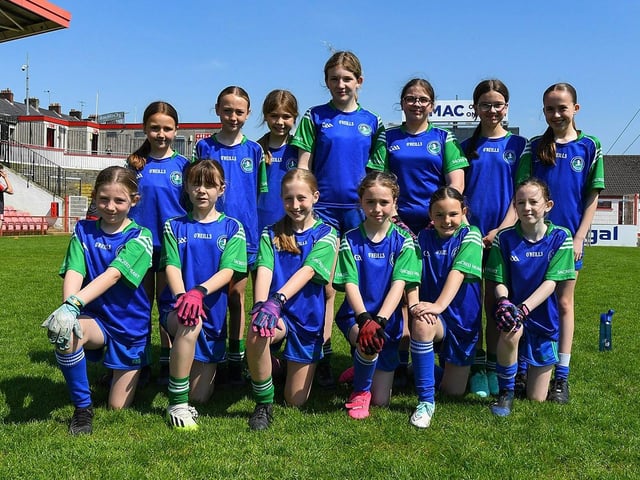 Derry Primary Schools Girls Finals at Celtic Park: Sacred Heart Primary School, Tower Cup winners. Photo: George Sweeney.