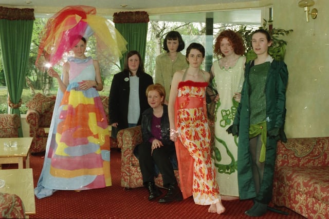Participants at a fashion show in the White Horse Hotel.