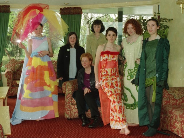 Participants at a fashion show in the White Horse Hotel.