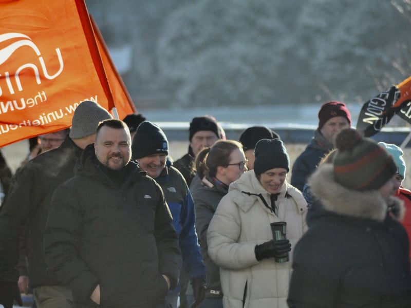 Striking public sector workers in Derry.