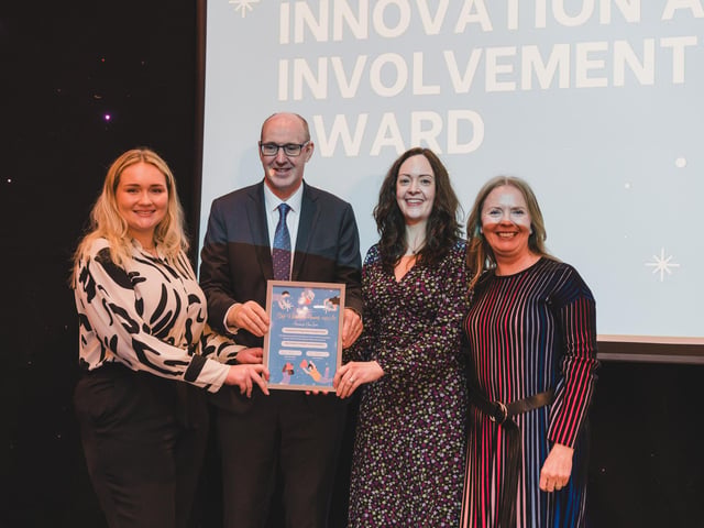 Highly Commended in the Improvement, Innovation and Involvement Award was the OT Recovery Service, Green Therapy Project, Grangewood, Derry, pictured with Neil Guckian, Chief Executive, Western Trust.