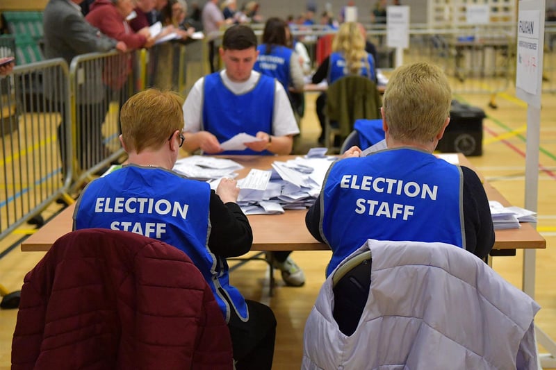 The count under way at Foyle Arena.