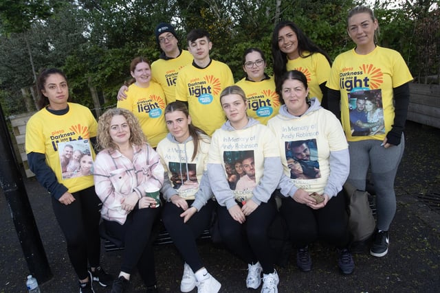 Some of the participants in Saturday morning's 'Darkness Into Light' walk in Derry.