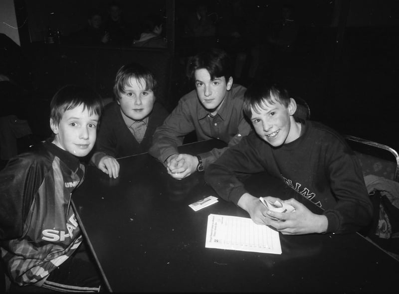 Pupils from St. Patrick's Boys NS, Carndonagh, who took part in the Derry Journal National Schools Quiz. From left, Donal Doherty, Karl O'Doherty, Donnacha Gallagher and Patrick McCallion.
