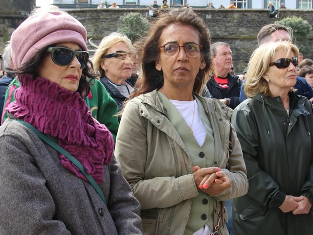 A section of the large crowd in the Guildhall Square at the Unite Against Hate rally - Guildhall Square on Saturday. (Photo - Deirdre Heaney, nwpresspics)