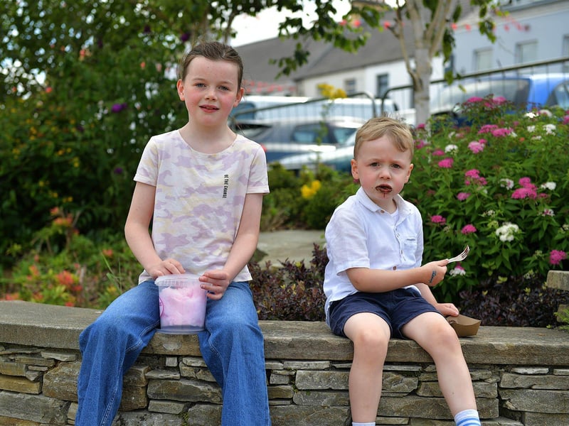Aoife and Eoin from Muff were at the Carndonagh Family fun Day on Saturday afternoon last. Photo: George Sweeney. DER2327GS - 087