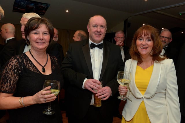 Alison Milligan, John Moore and Anne Pollock were at the City of Derry Rugby Club’s annual dinner on Friday evening last. Photo: George Sweeney. DER2310GS – 34