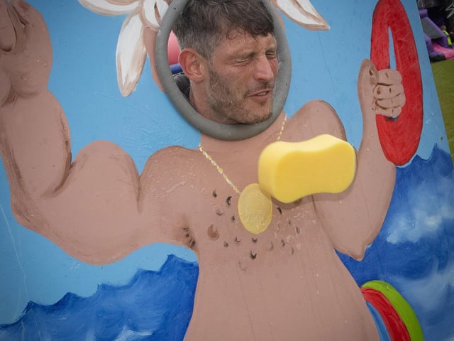 Teacher Mr. Lowry getting a pasting!
