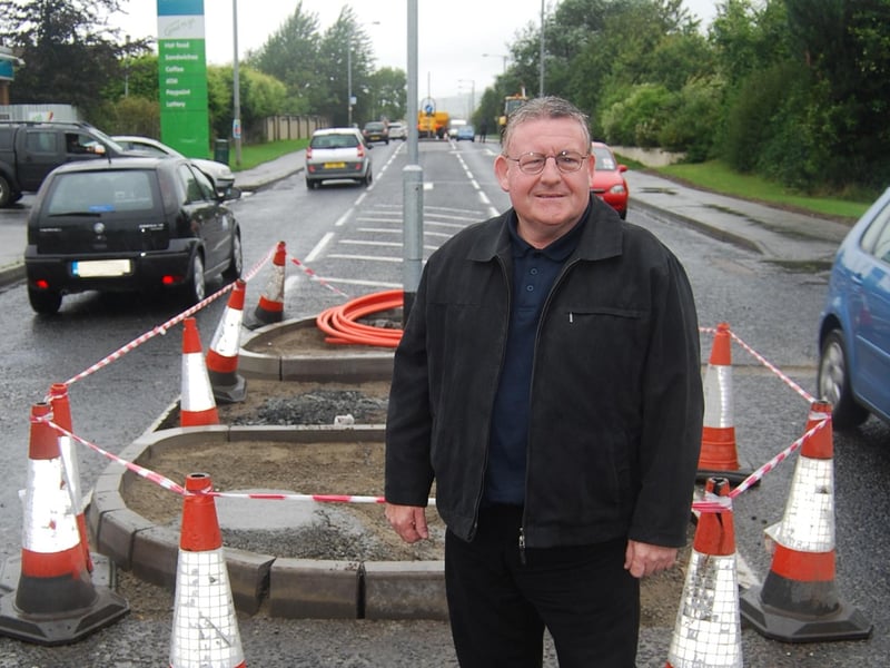 Councillor Tony Hassan on the Buncrana Road. (1508AQ01)