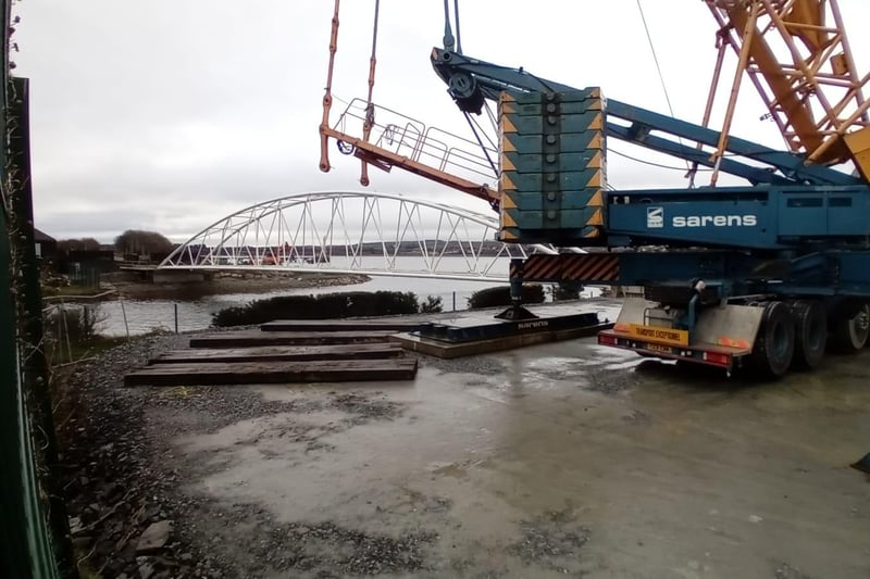 The new Pennyburn bridge in place at Fort George on Wednesday, February 21.