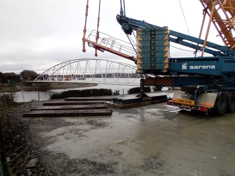 The new Pennyburn bridge in place at Fort George on Wednesday, February 21.