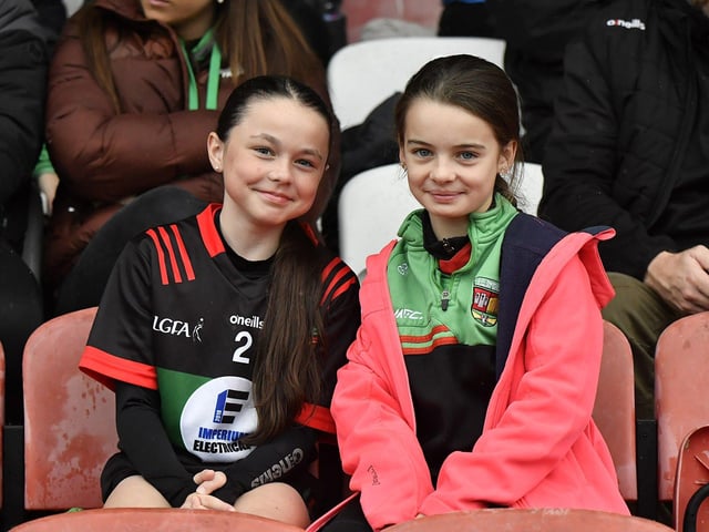 Fans in Celtic Park, on Sunday afternoon, for the Derry Junior Football Championship Final between Doire Trasna and Slaughtmanus. Photo: George Sweeney