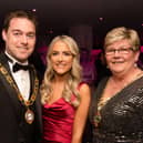 L-R Northern Ireland Hotels Federation President Eddie McKeever; Robyn McGarrigle, Bishop’s Gate Hotel (winner of Receptionist of the Year category) and Angela Dobbins, Deputy Mayor of Derry City & Strabane District Council.