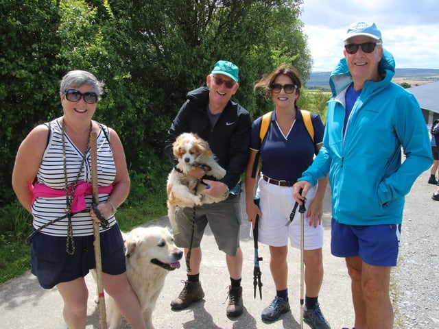 The Barr and Cody families pictured with their dogs AJ and Ollie at The 19th Annual Scalp Mountain Climb to the Cross in aid of Concern Worldwide.  (Photo - Deirdre Heaney, nwpresspics) : .