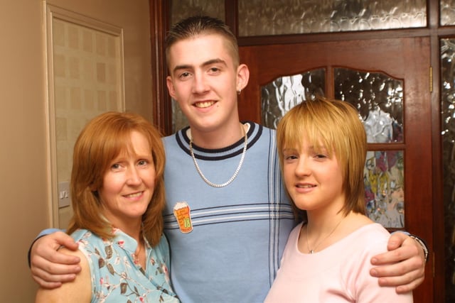 Conor with his mum, Margaret McLaren), and sister, Sarah-Jane McLaughlin.
