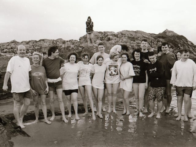 The 1995 New Year's Day Swim at Culdaff.