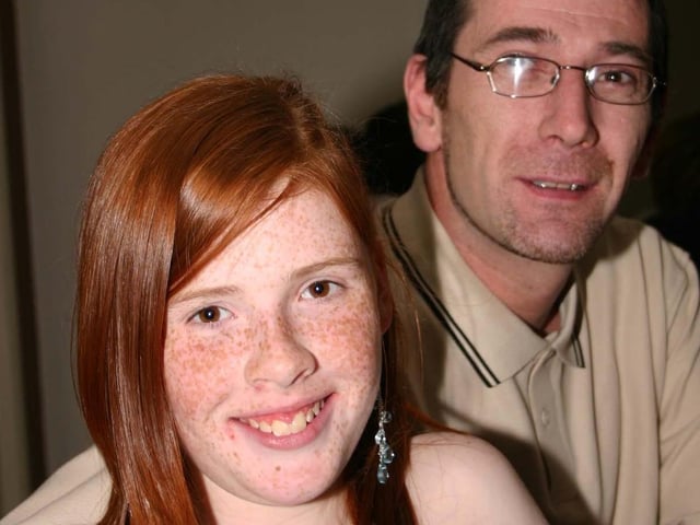 Sinead Meenan pictured with Godfather John Meenan at her party in Quay West 5070dd : Parties and celebrations in April 2005: Sinead Meenan.
