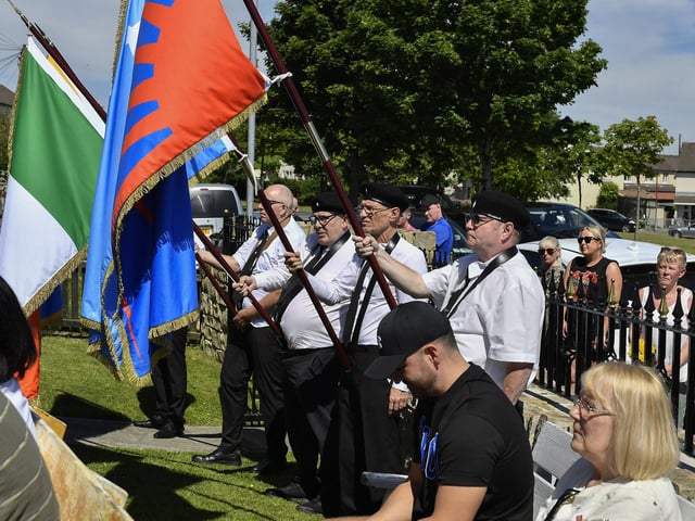 The 44th anniversary commemoration for IRA Volunteer George McBrearty held at the the Crann na Poblachta (Tree of the Republic) monument at Rinmore Drive in Creggan on Sunday afternoon. Photo: George Sweeney
