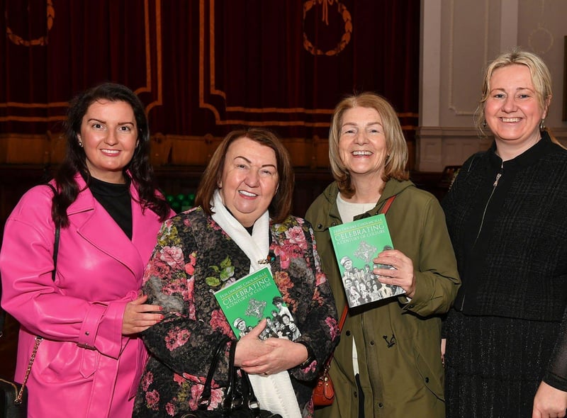 Blaithnaid Biddle, Sandra Biddle, Gay Durkan and Mary Durkan pictured at the book launch of Eamon Sweeney ‘s ‘Feis Dhoire Cholmcille: Celebrating a Century of Culture’ held in St Columb’s Hall on Tuesday evening. Photo: George Sweeney. DER2308GS – 76