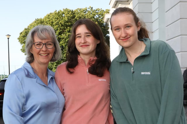Sisters, Molly and Aileen, with their proud mum on GCSE Results Day.