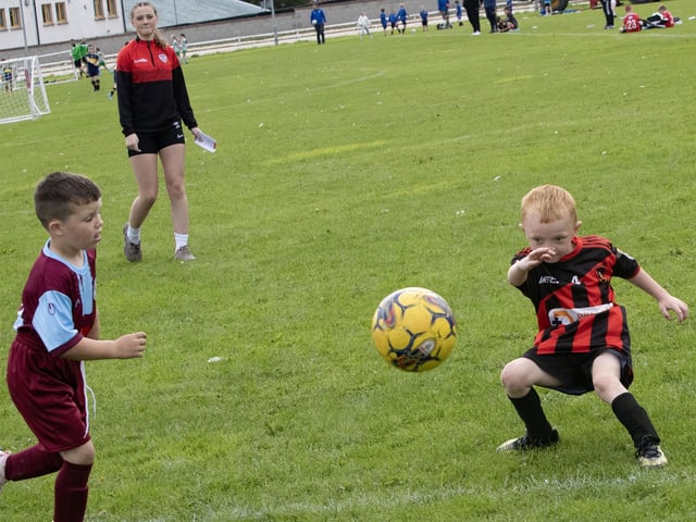 Action from the Phoenix Athletic v. Newbuildings game in the Ryan McBride tournament on Wednesday afternoon.