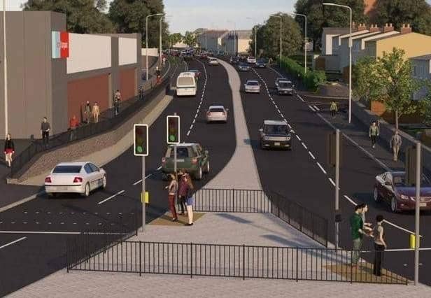 A computer generated image of how the new Buncrana Road might look.