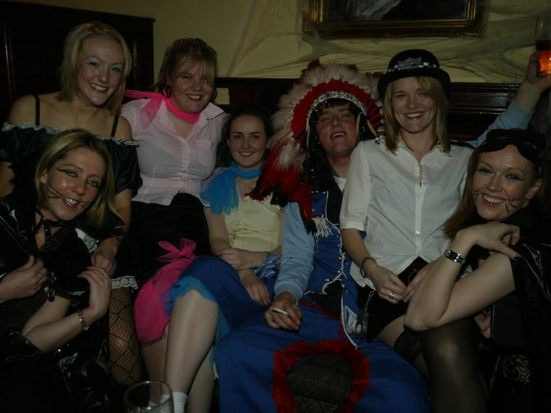 Some of the party revellers pose for our photographer. (0311JB60):20 YEARS ON: Halloween celebrations in Derry in 2003