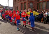 Participants in colourful costume at the St Patrick’s Day parade. Photo: George Sweeney / Derry Journal. DER2211GS – 120