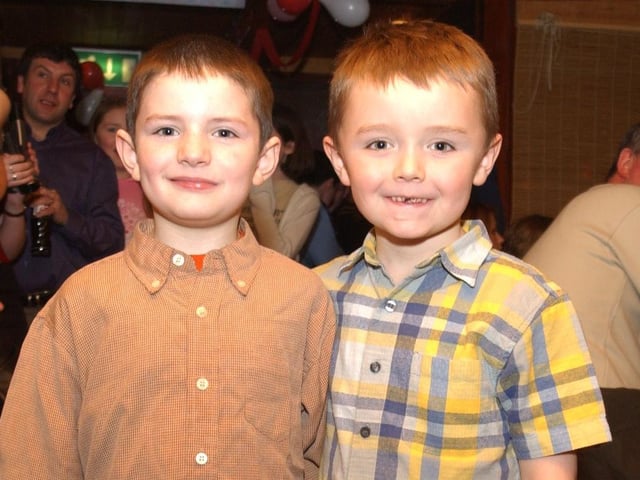Billy Coyle Jr with his friend Cahir Campbell at his mum's birthday.