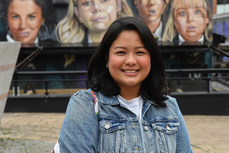 Fayee De Leon from Maryland in the USA said the mural was the first stop on her list of things to see in Derry. "It's my first time in Ireland and particularly I put Derry Girls mural on my list. My favourite character is Clare. She is a good girl but does come under pressure from her friends. I can relate to that! It's very much how I have seen it in clips so I'm very glad I made the stop here." On the new awning, Fayee said: "I actually feel like it's a little bit more organised, less crowing around the mural in the back." Photo: George Sweeney