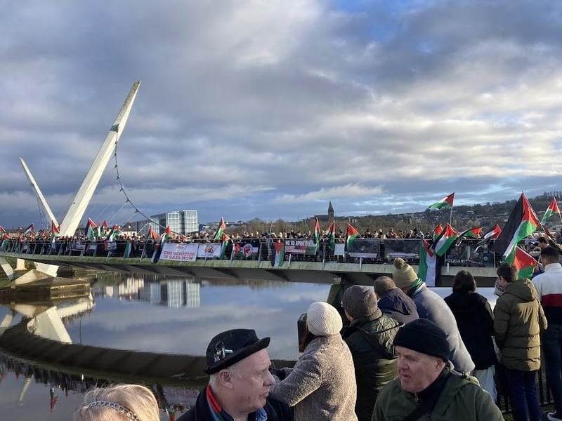 The Derry Branch of the Ireland Palestine Solidarity Campaign's vigil on New Year's Eve.